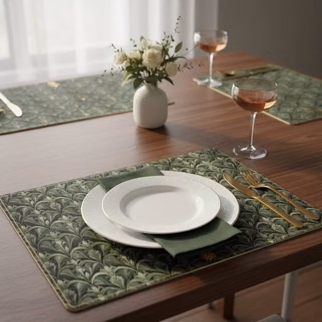 Madison & Mayfair Green Art Deco Graphic Placemats – 1