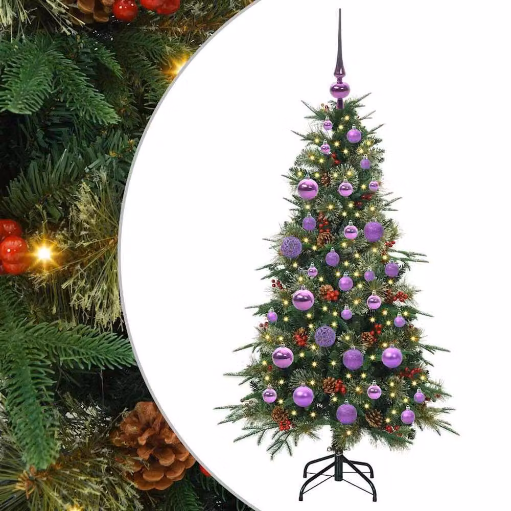 Berkfield Home Elegant Green Artificial Hinged Tabletop Christmas Tree, Height: 120 cm – 3