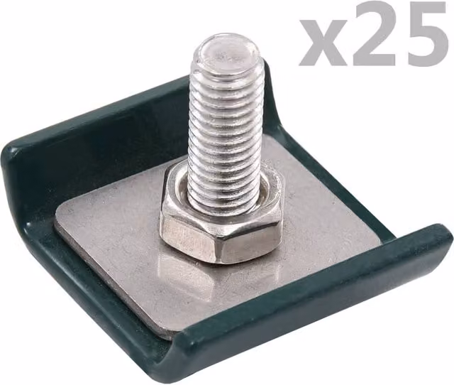 Berkfield Home Green Galvanised Steel Double-Bar Mat Connector, 25 Sets
