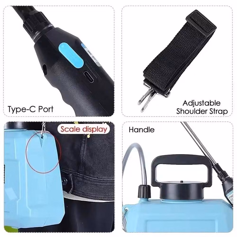 NESTLUNE Battery Powered Electric Garden Sprayer, 5L, Blue – 3