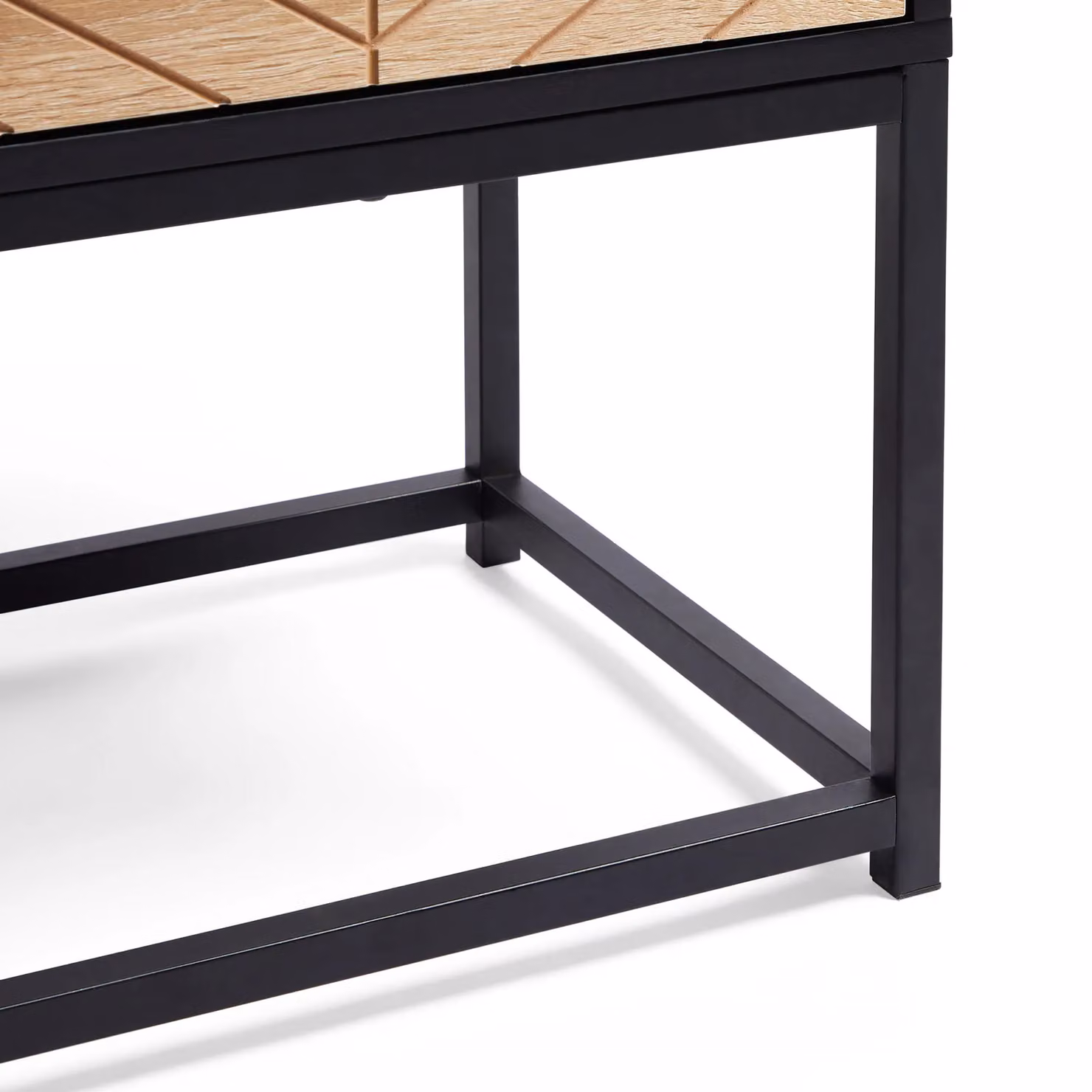 VonHaus Dalton 1 Drawer Chevron Design Side Table in Black, W/D/H: 40 x 40 x 45 cm – 5