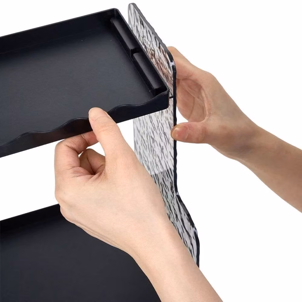 EONLION 2 Tier Desktop Makeup Holder, Black, W: 50 cm x D: 50 cm x H: 50 cm – 4