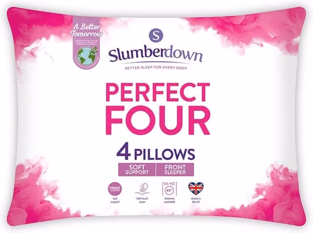 Slumberdown Perfect Four Pillow Pack in White