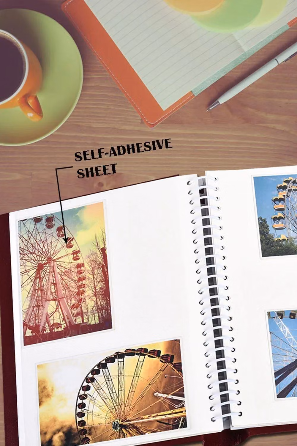 Arpan Set of 3 Self Adhesive Photo Albums with 108 Sheets and 216 Sides in Red and White – 3