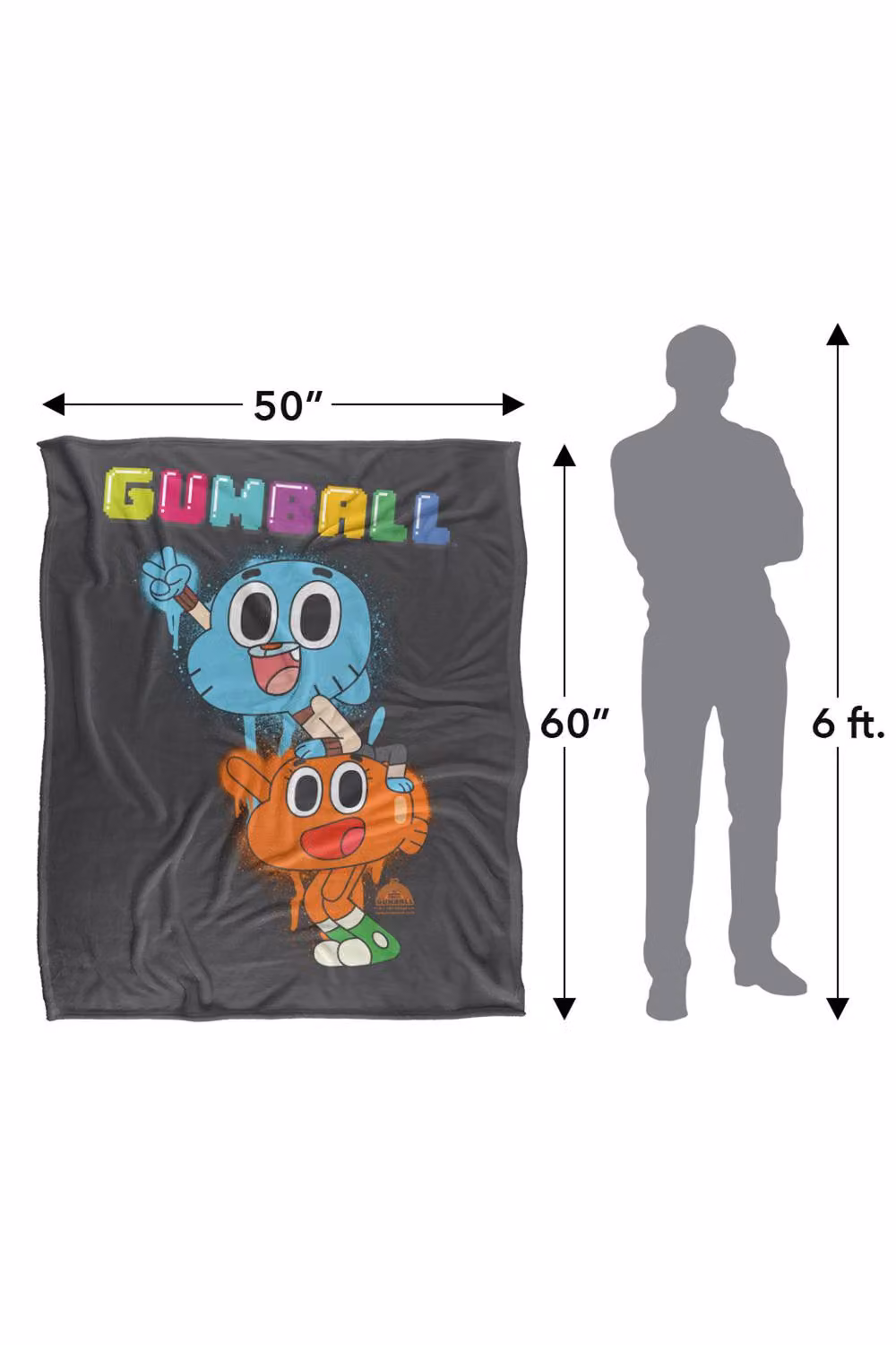 Cartoon Network Amazing World of Gumball Super Soft Silky Touch Polyester Throw Blanket, Multicolour, Large – 3