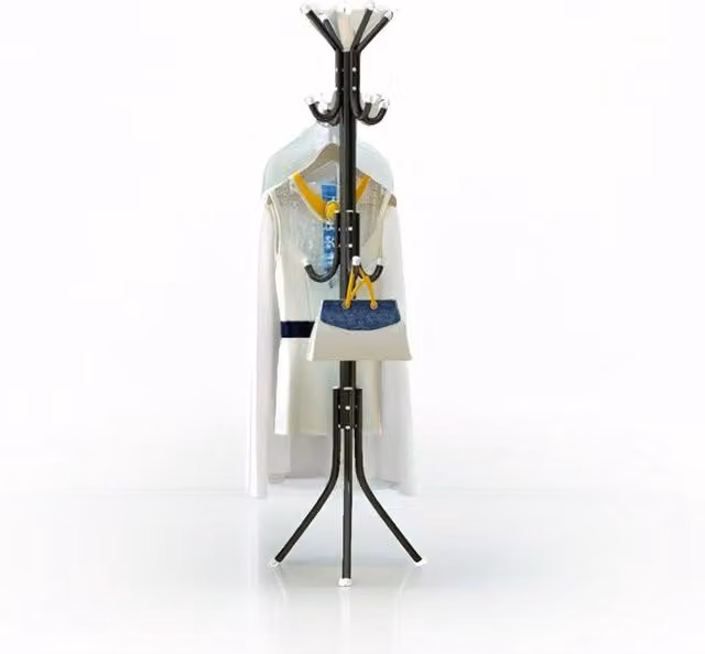 Modcraft Modern 12 Hook Metal Coat Stand and Umbrella Hanger in Black
