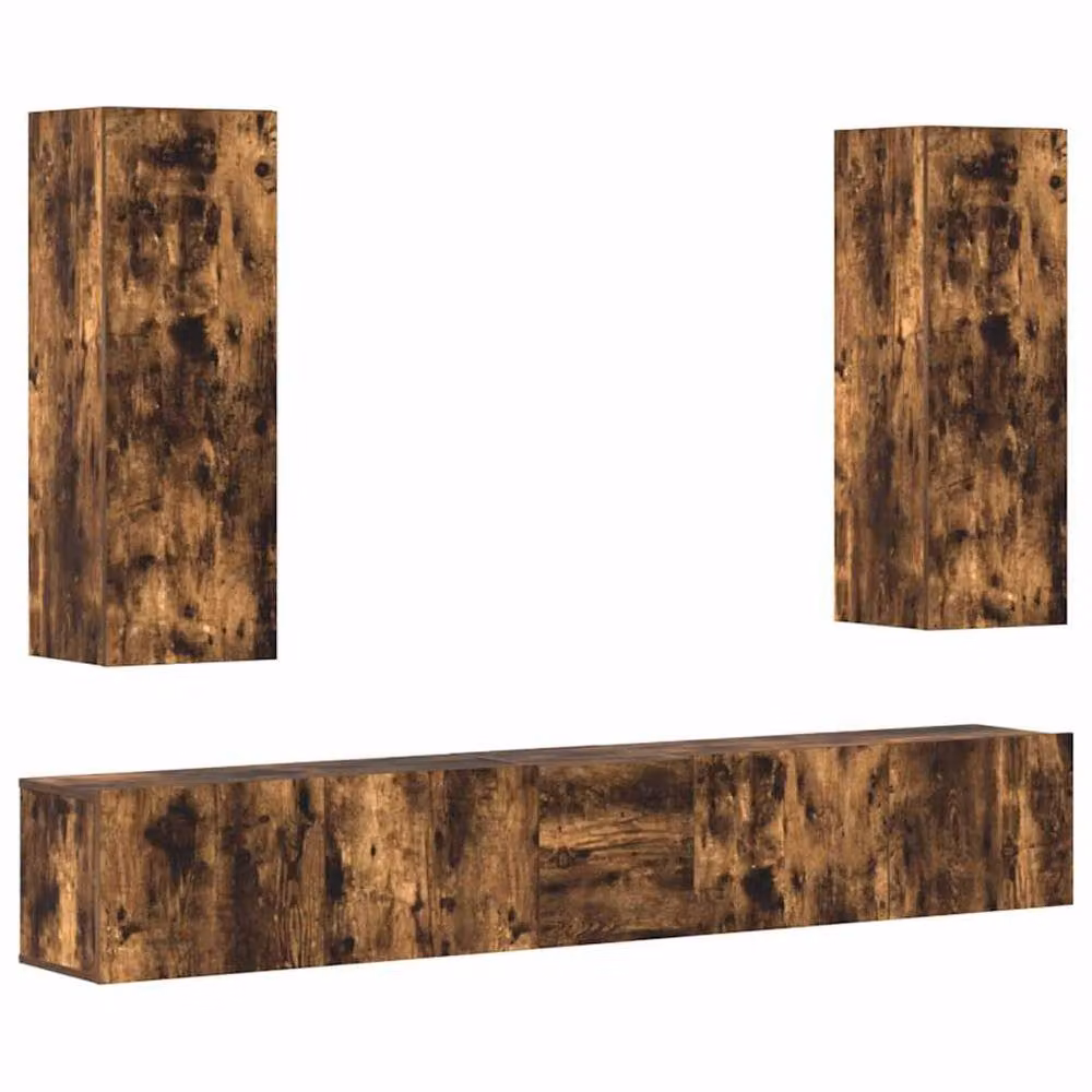 Berkfield Home Classic 5 Piece TV Cabinet Set in Smoked Oak Brown Engineered Wood – 3