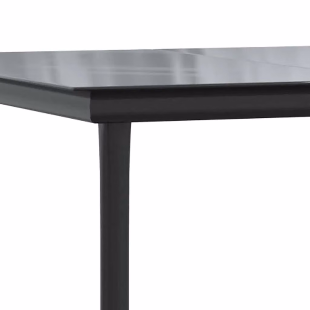 Berkfield Home 5 Piece Black Poly Rattan Garden Dining Set with Glass Table – 3