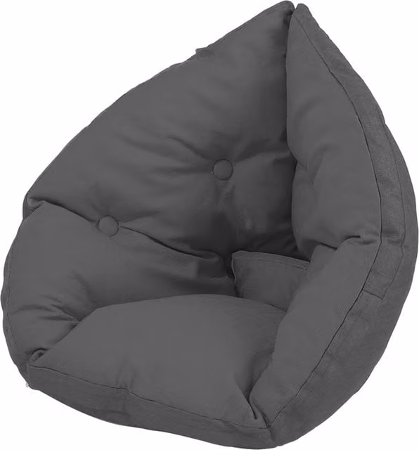 Lifeideas Grey Linen Swing Chair Cushion, Weatherproof and UV Resistant
