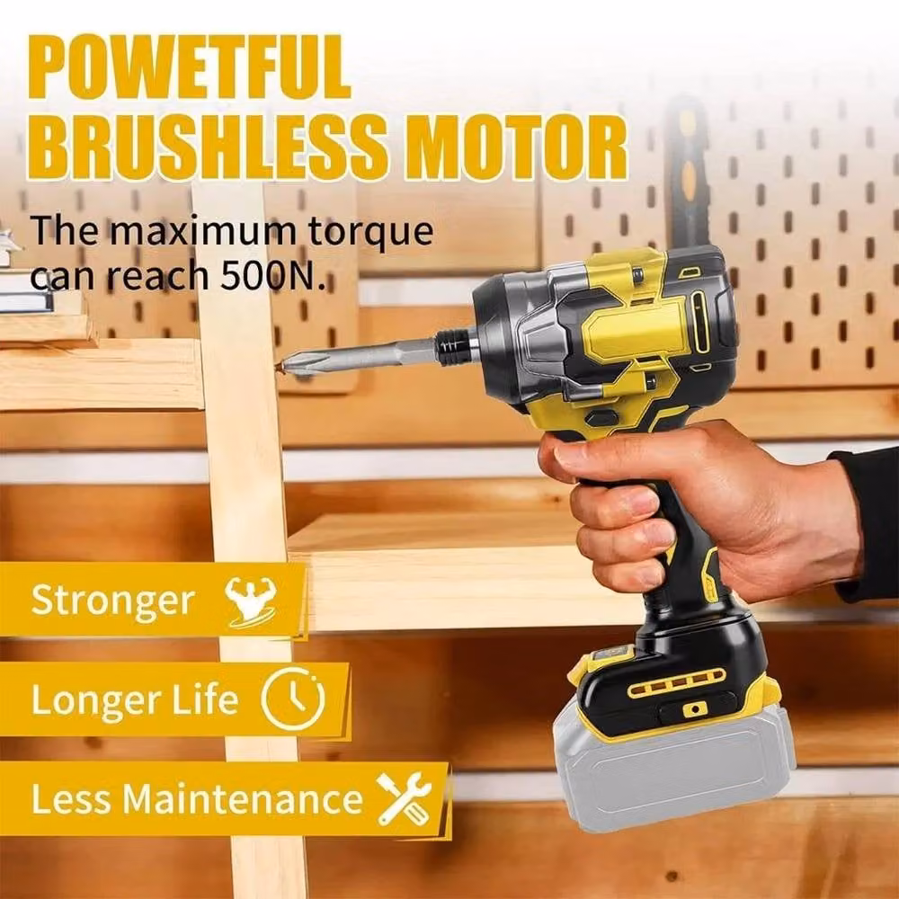 SPETLEK 1/4 Inch Cordless Brushless Impact Driver, 2500rpm, Yellow – 5