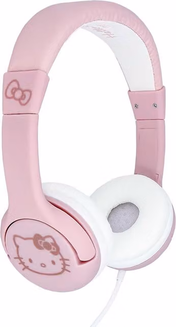 Sanrio Hello Kitty Kids Over-Ear Wired Headphones in Pink and Rose Gold with 3.5 mm Jack