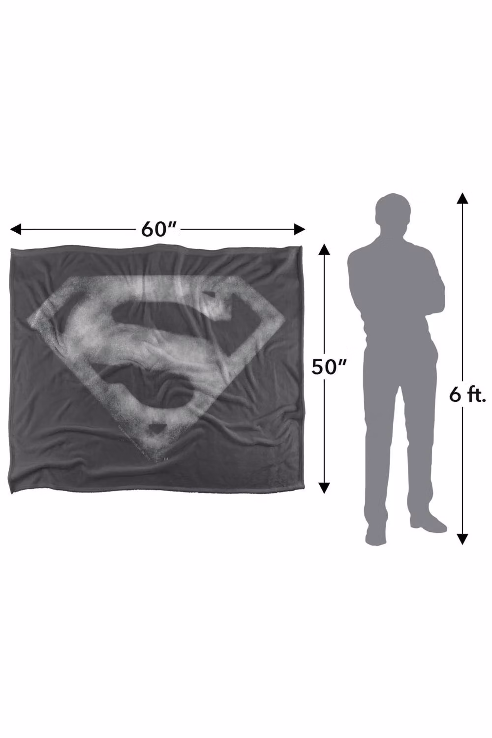Warner Bros. Smallville S Shield Super Soft Fluffy Polyester Throw Blanket in Grey and Multicolour – 3