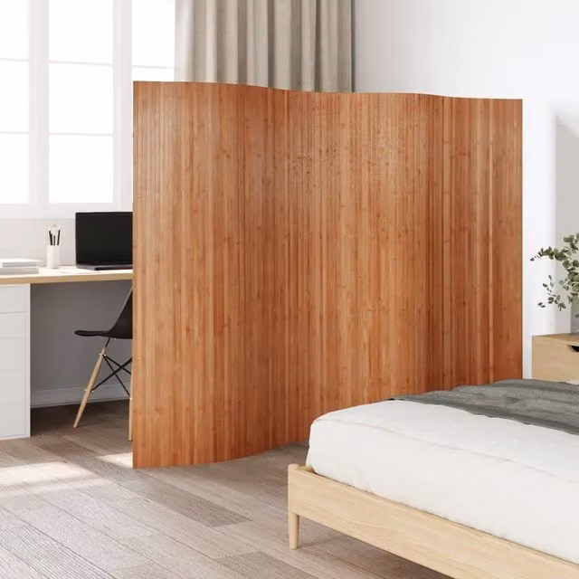 Berkfield Home Bamboo Room Divider in Brown, 165 x 250 cm