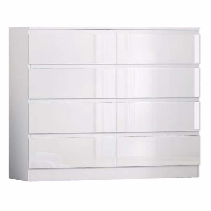 SquareBoxx Fairfield Minimalist 8 Drawer Gloss Chest of Drawers in White – 2