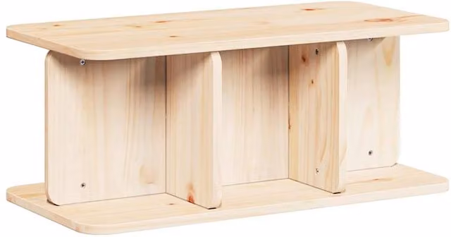 Berkfield Home Rustic Rectangular Coffee Table in Natural Solid Pine Wood