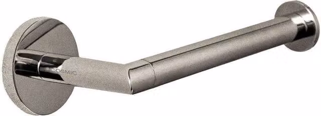 Cosmic Wall Mounted Metal Toilet Roll Holder in Metallic Silver with Hidden Fixings