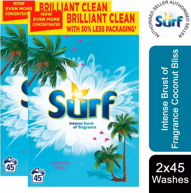 Surf Coconut Bliss Concentrated Laundry Powder, 2.25kg – 4