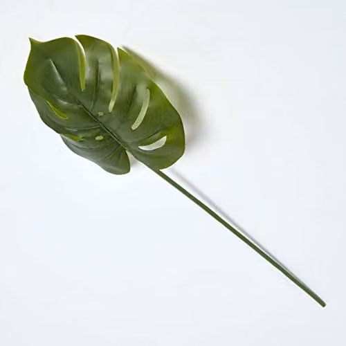 HOMESCAPES Green Monstera Artificial Tropical Leaf 70 cm – 1