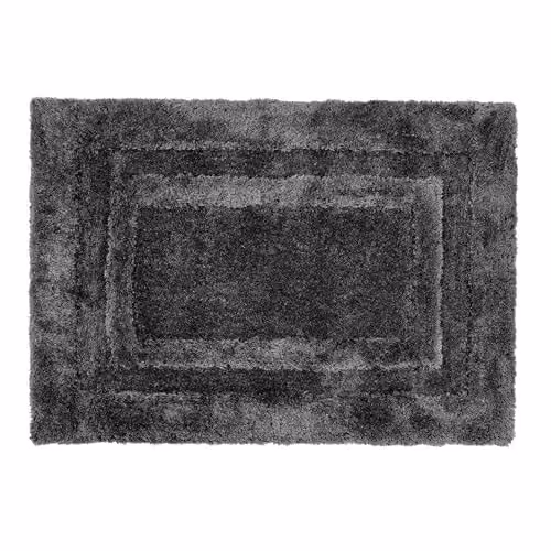 Phoenox Textiles Limited Origins Frame Charcoal Rectangular Rug, W: 160 cm, L: 230 cm