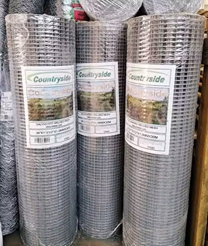 F&G Supplies Galvanised Steel Welded Wire Mesh for Aviaries and Hutches, Silver, 90 cm x 30 m, 25 mm x 12.5 mm – 2