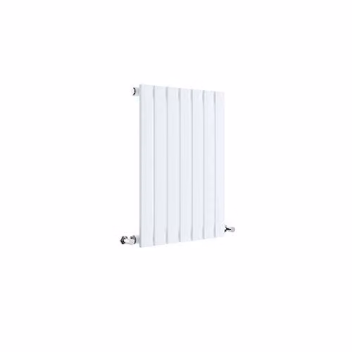 Nuie HLW54 Sloane Modern Home Wall Mount Designer Horizontal Single Panel Radiator, White, W: 60.0 cm, H: 41.2 cm, D: 5.3 cm