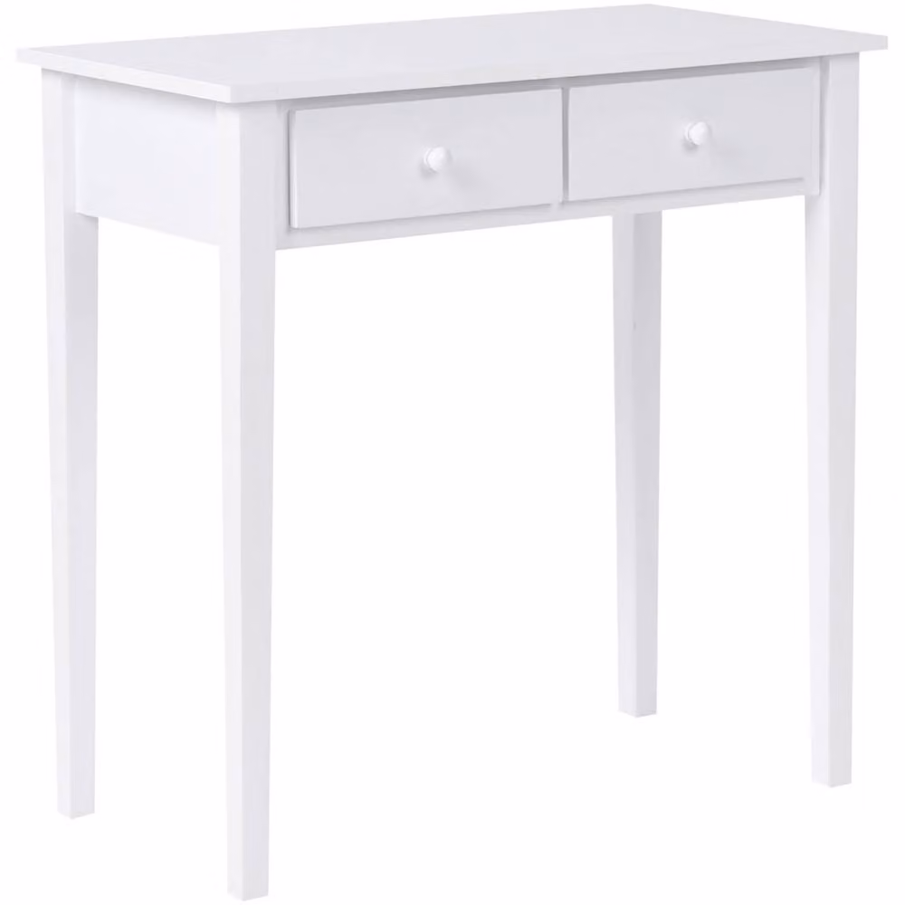 Wyld and Coco White MDF Scandinavian Style Console Table with Two Drawers W: 75 cm, D: 40 cm – 2