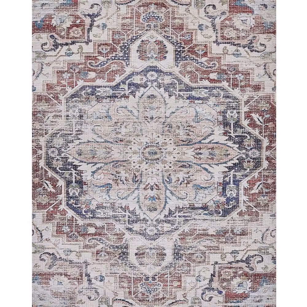 Wyld and Coco Handwoven Distressed Oriental Rug in Multicolour Polyester and Cotton, W: 140 cm, L: 200 cm – 2