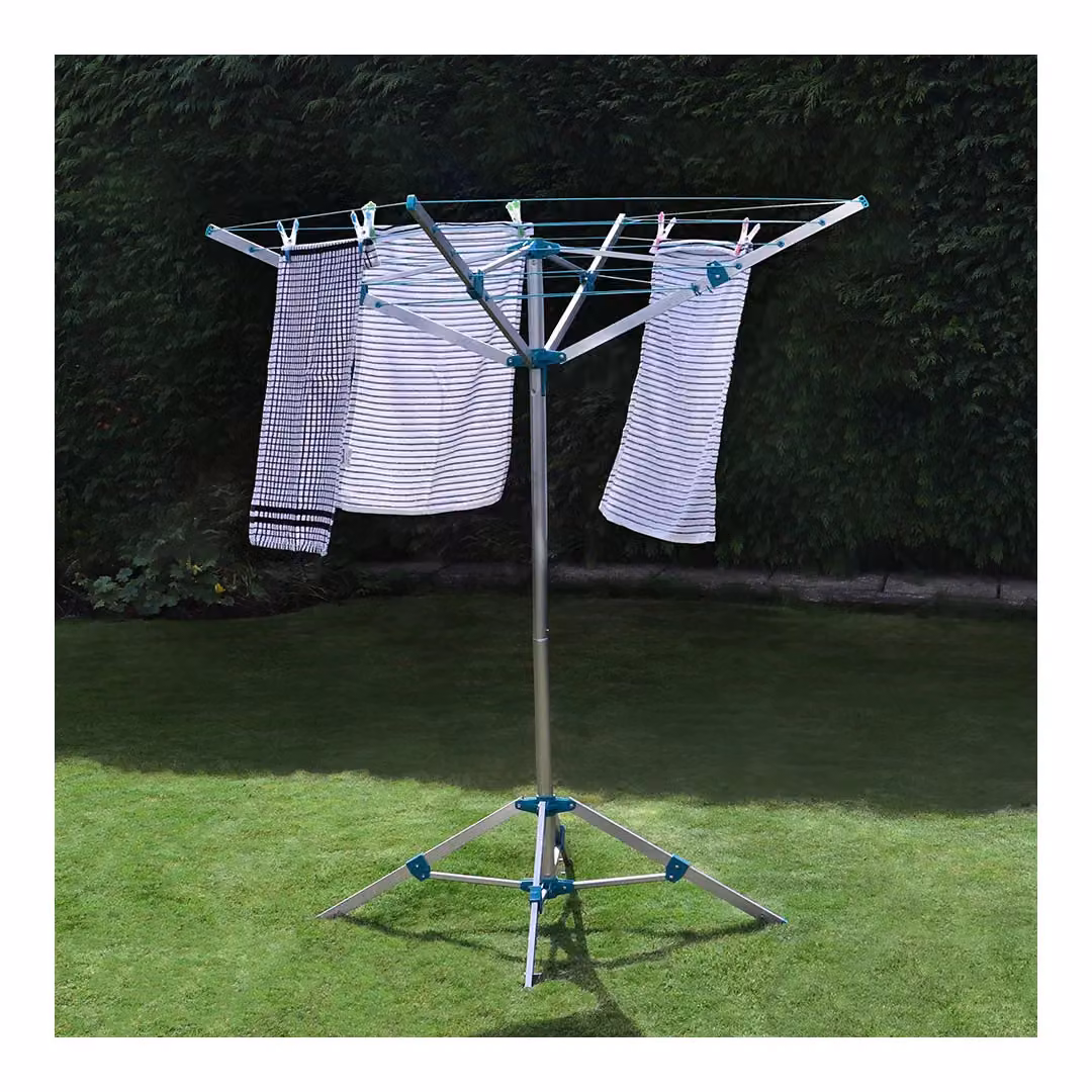 JVL Portable 4 Arm Rotary Airer in Silver – 3