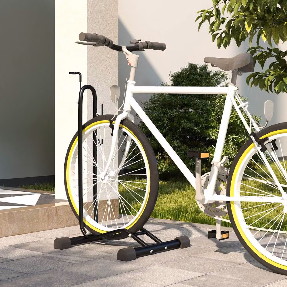 STILVORA Bike Stand with Adjustable Hooks, Black, W/D/H: 118.0 x 45.0 x 44.0 cm – 2