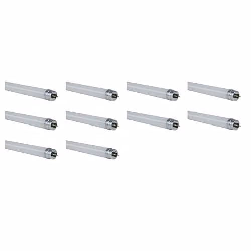 Sylvania Toledo Superia T8 LED Tube Light, Warm White 3000K, 16.8W (36W Equivalent), 2760 Lumens, G13 Base, Pack of 10