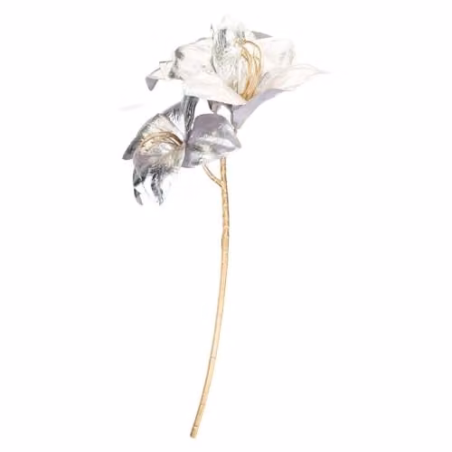 VFM e-Store Silver Amaryllis Christmas Floral Spray Decoration, W: 22 cm, H: 56 cm