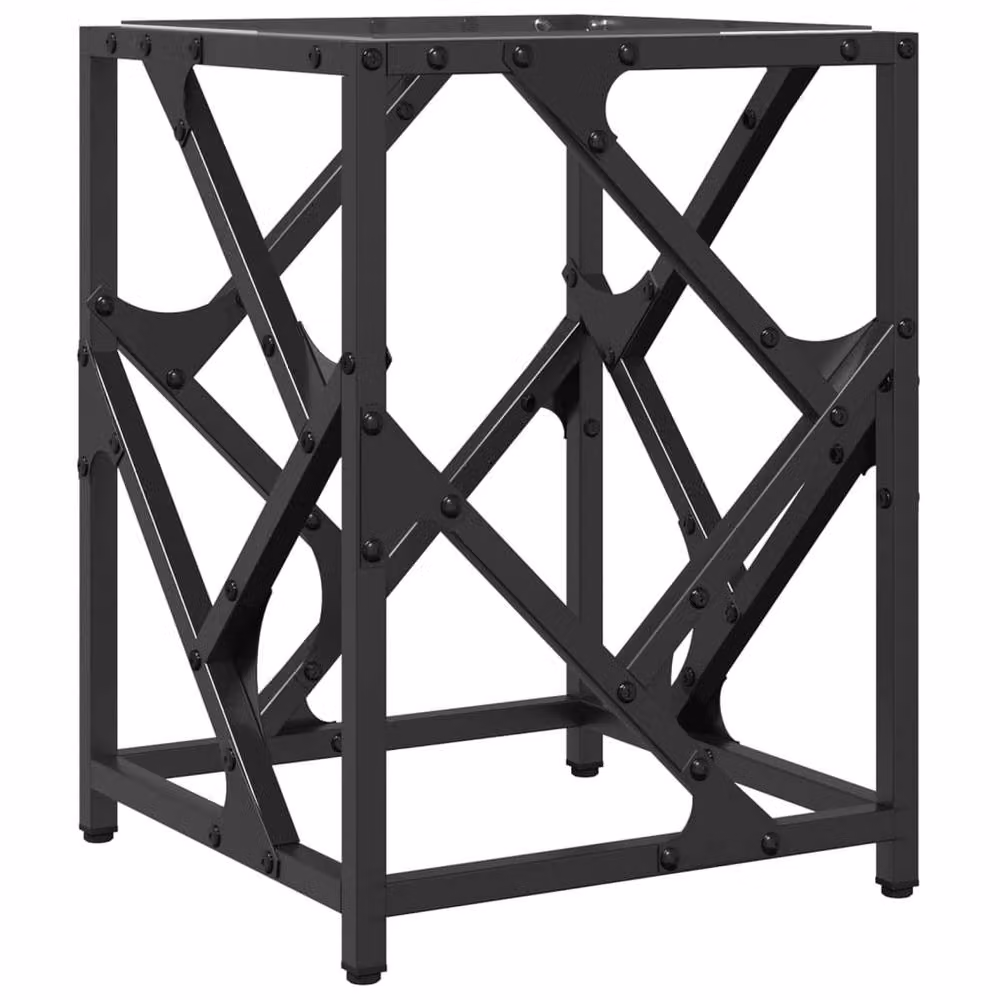 Berkfield Home Modern Square Coffee Table with Transparent Glass Top and Black Steel Frame, W/D/H: 30 x 30 x 41 cm – 3
