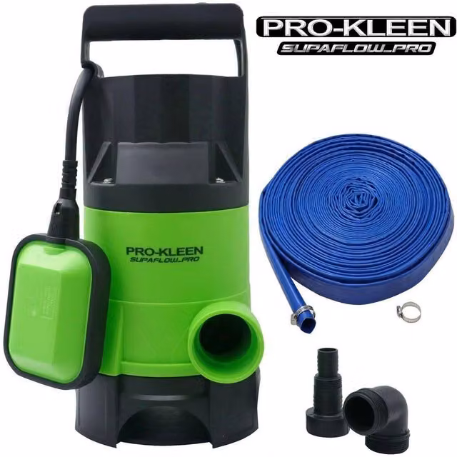 ProKleen 750W Electric Submersible Water Pump for Dirty or Clean Water with 25m Hose, Green – 1