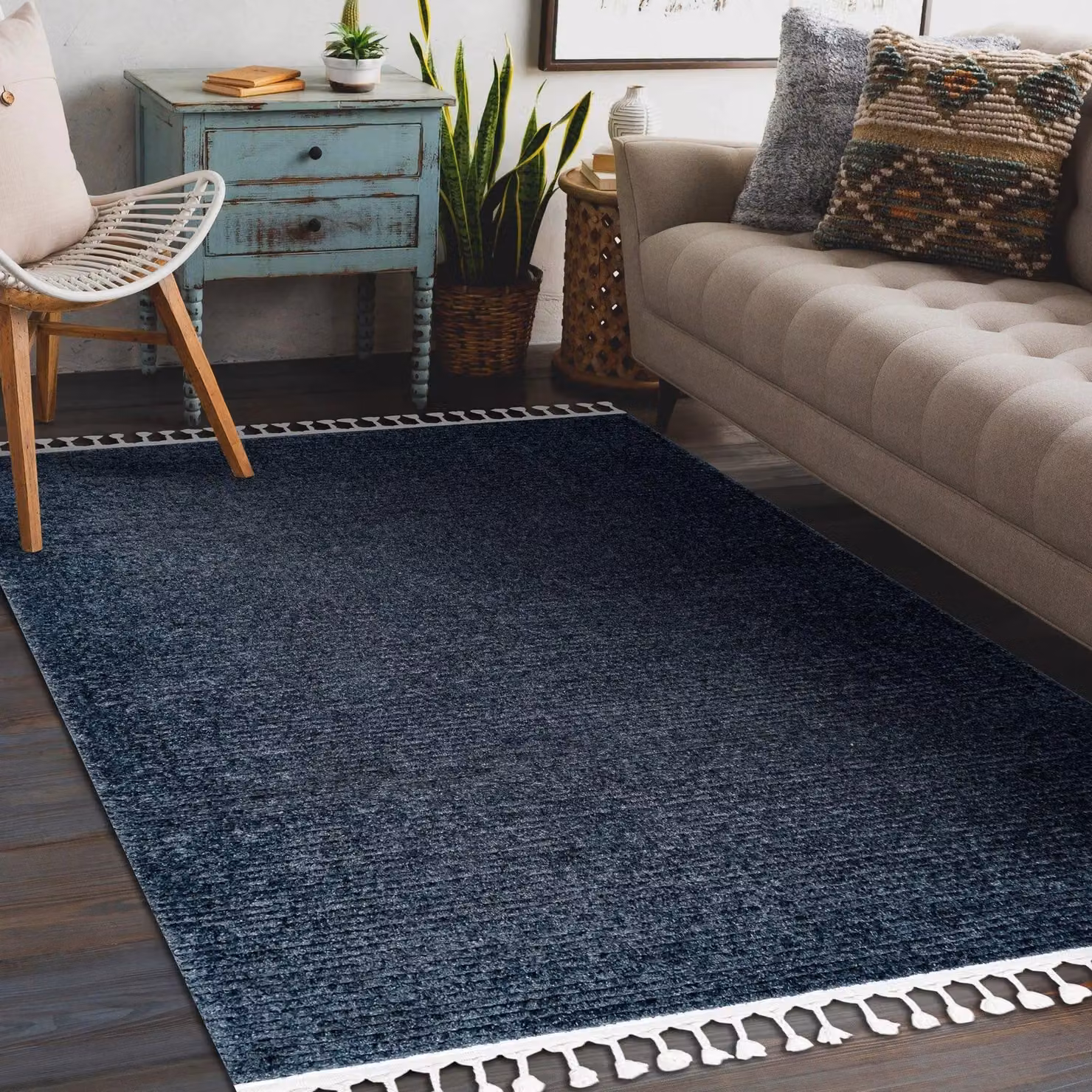 RugsX Sevilla Moroccan Style Blue Rectangular Rug, W: 80 cm, L: 150 cm – 3