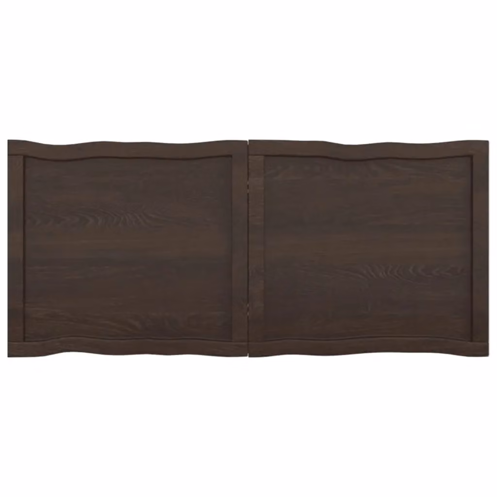 Berkfield Home Table Top Live Edge Solid Wood in Dark Grey and Brown, W: 120 cm, D: 50 cm, H: 2-4 cm – 3