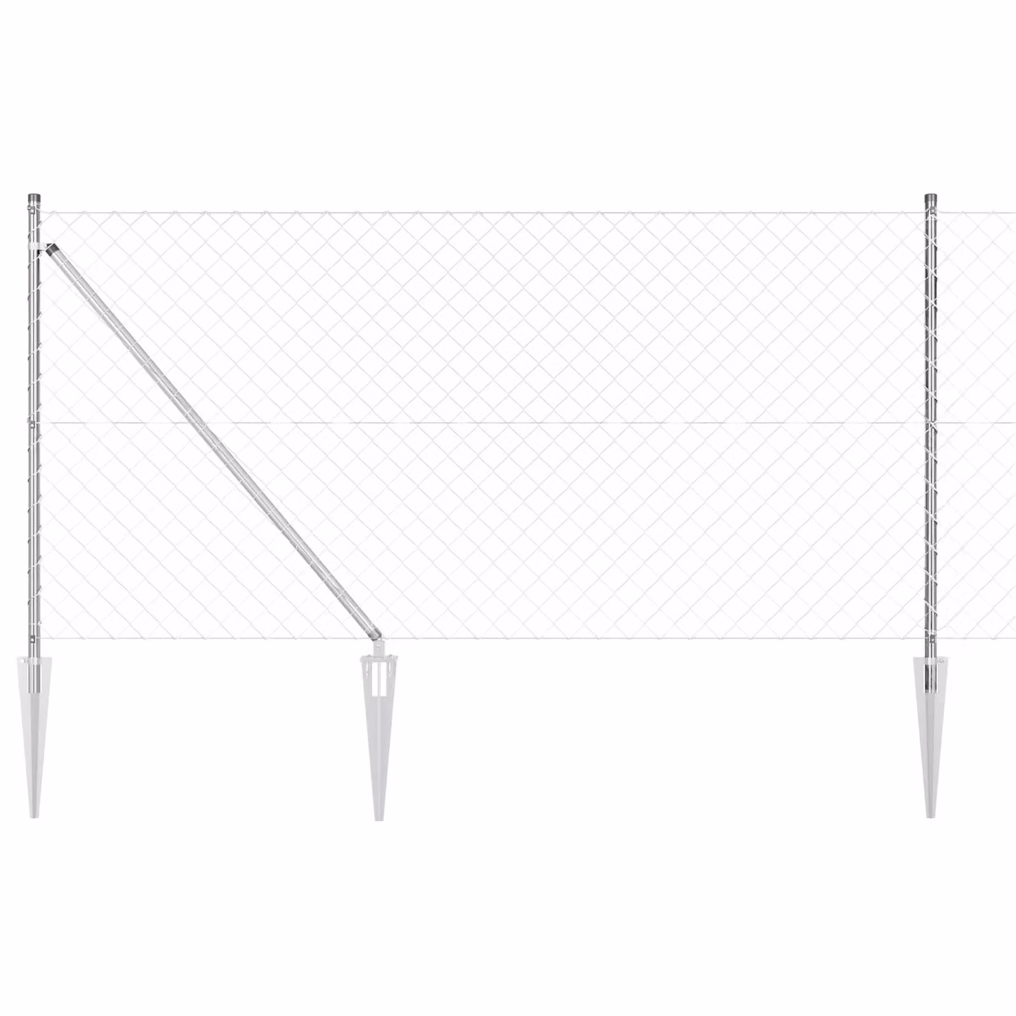 Berkfield Home Silver Galvanised Steel Chain Link Fence with 13 Spike Posts, 1 x 25 m – 2