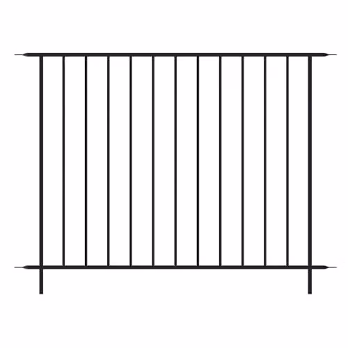 Primrose Abbey Road Fence Section Black Powder-Coated Galvanised Steel Panacea Fence System, Height: 122 cm – 3