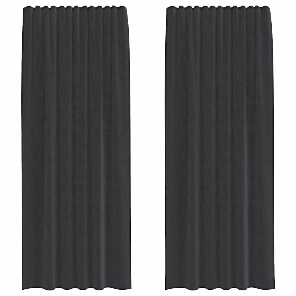 Berkfield Home Black Transparent Voile Curtains with Rod Pockets, 2 Pack, W: 140 cm, H: 245 cm – 2