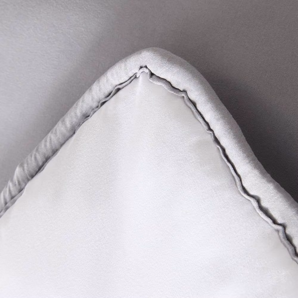 OHS Reversible 10.5 Tog Coverless Microfibre Duvet with Pillowcases in Grey, W x H: 200 x 220 cm – 2