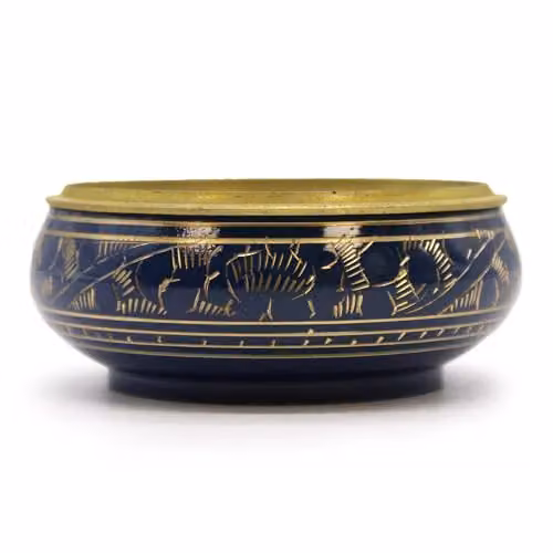 KDMD Chakra Charcoal Incense Jar Throat in Blue and Gold – 1