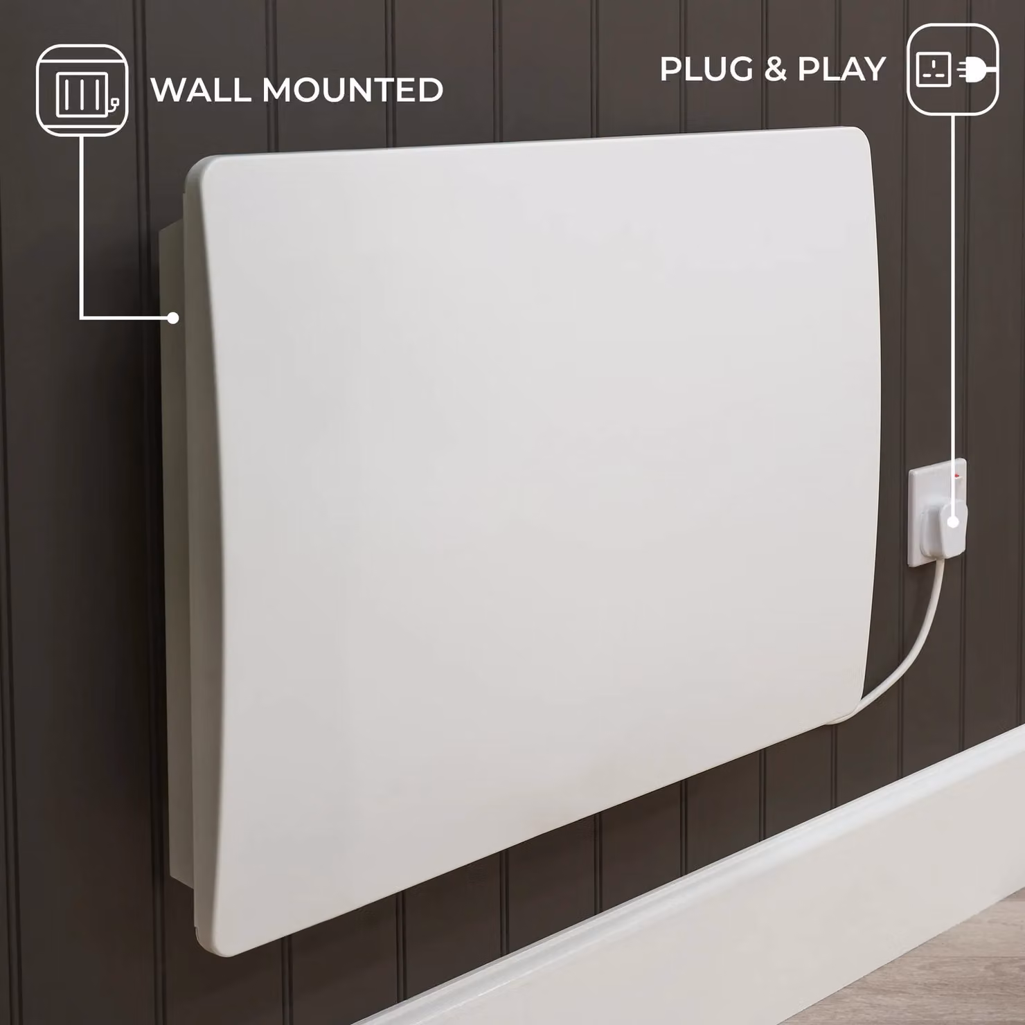 Adam Fires & Fireplaces Solis 1500W White Ceramic Core Electric Radiator – 7