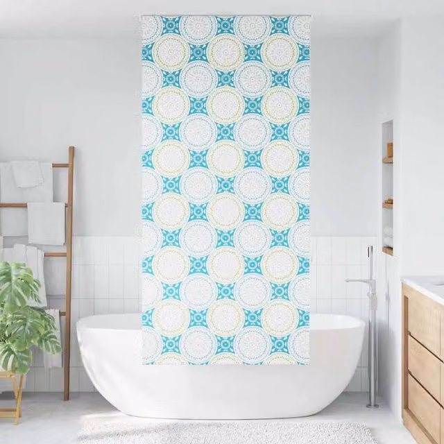 Berkfield Home Graphic Multicolour Opaque Shower Roller Blind W/H: 90 x 240 cm