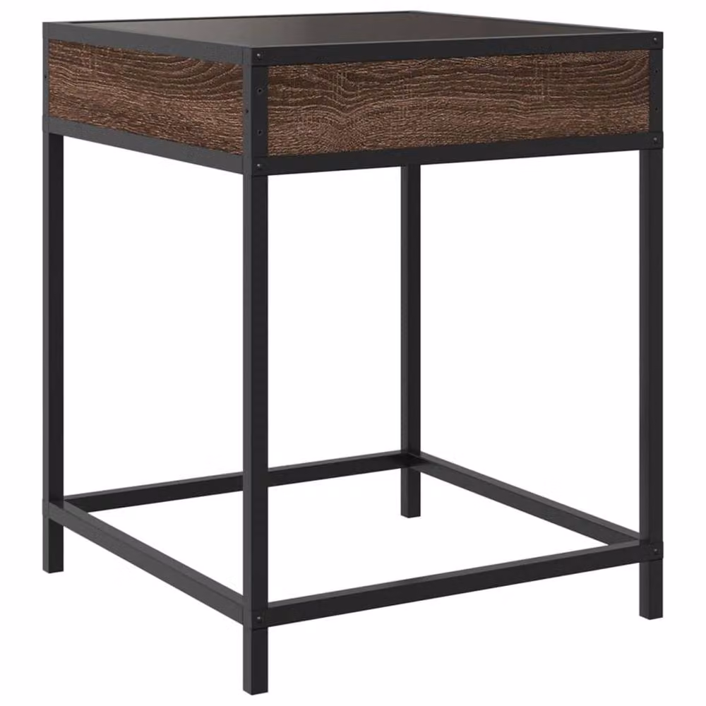 Berkfield Home Infinity LED Coffee Table in Brown Oak, W/D/H: 40 x 40 x 51 cm – 4