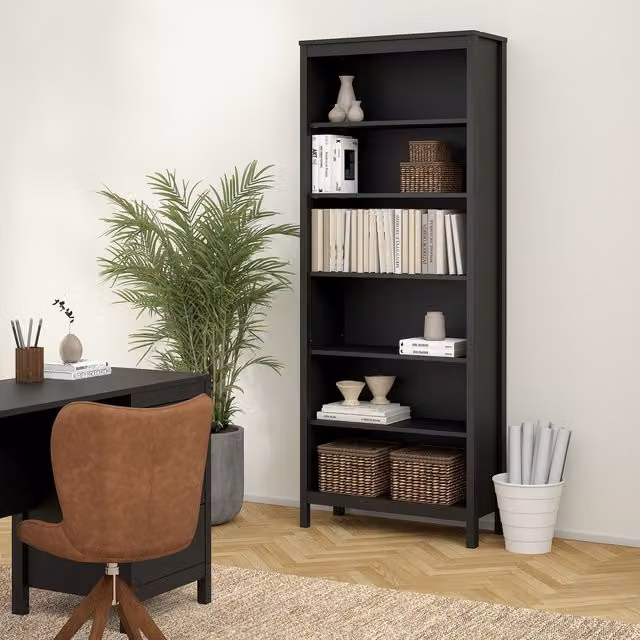 Furniture To Go Madrid Modern Bookcase in White and Black