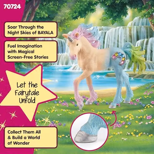 Schleich Bayala Marshmallow Unicorn Foal Fantasy Toy Figurine, Multicolour – 3