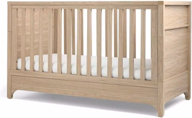 Mamas & Papas Barton Cot Bed in Brown with Drop Side