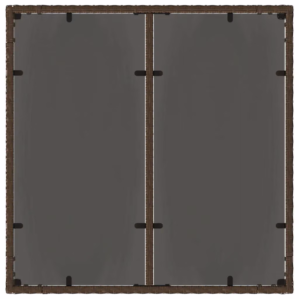Berkfield Home Brown Poly Rattan Garden Table with Glass Top W/D/H: 90 x 90 x 75 cm – 4