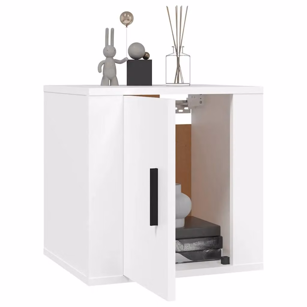 Berkfield Home Wall Mounted TV Cabinet in White, W: 40 cm, D: 34 cm, H: 5 cm – 2