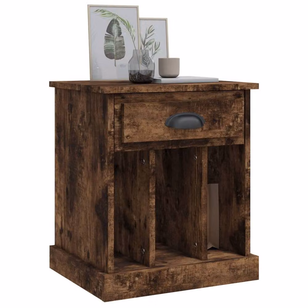 Berkfield Home Elegant Bedside Cabinets, 2 Piece Set in Smoked Oak Brown, W: 43 cm, D: 36 cm, H: 50 cm – 3