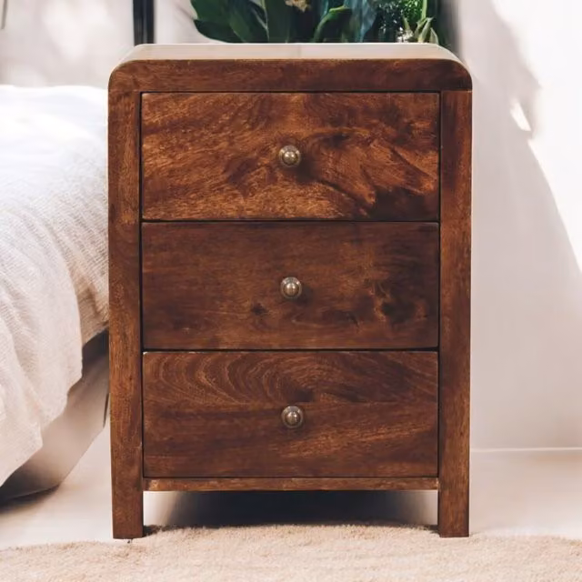 Artisan Furniture Naya Mango Wood Bedside Table in Brown